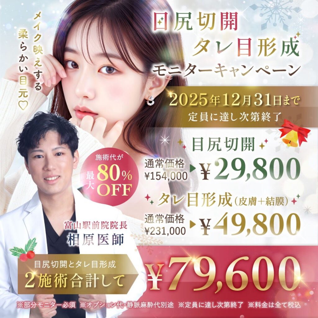 相原医師目尻、タレ目キャンペーンバナー