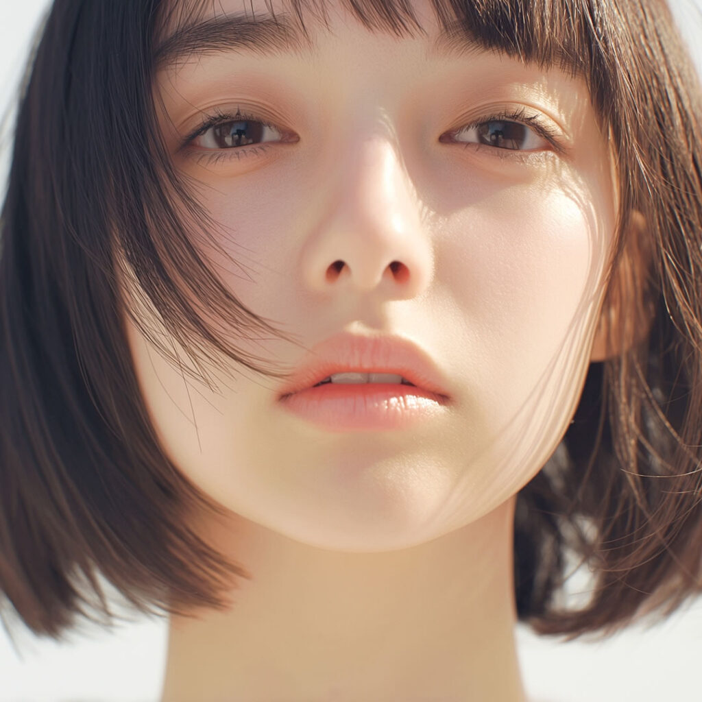 切らない鼻中隔延長をしている女性のイメージ